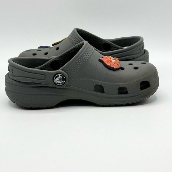 Crocs Gray Sandals with Misc Jibbitz - Big Kid C12 - Picture 6 of 9